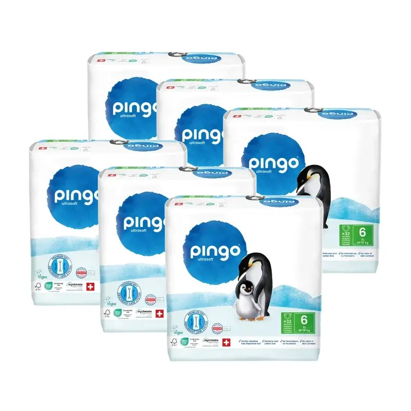 Pingo Ökologische Windeln Größe 6 (13-18 Kg), 6X32 Einheiten