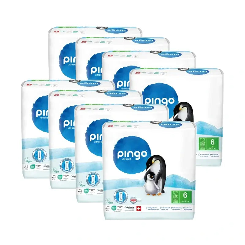 Pingo Ökologische Windeln Größe 6 (13-18 Kg), 8X32 Einheiten