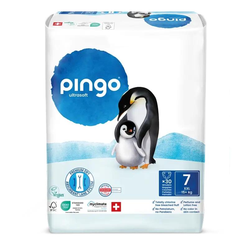 Pingo Ökologische Windeln Größe 7 (+15 Kg), 30 Stück
