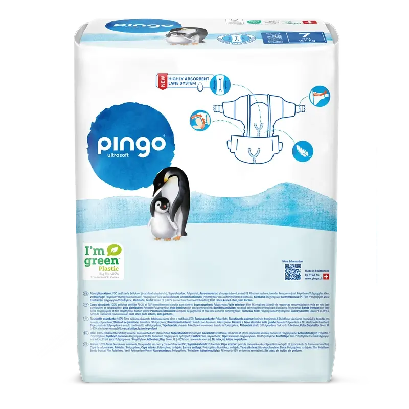 Pingo Ökologische Windeln Größe 7 (+15 Kg), 30 Stück