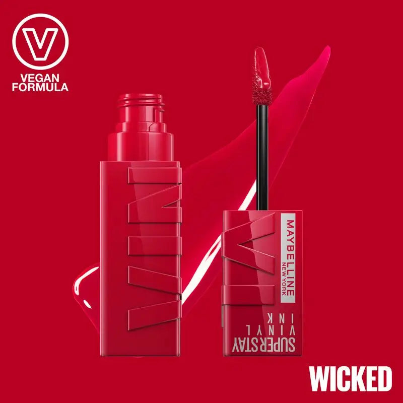Maybelline New York Superstay Vinyl Ink Lippenstift, Farbton 50 Wicked
