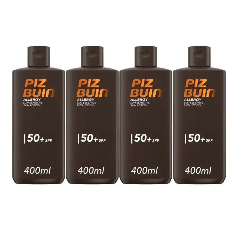 Piz Buin Allergy Body Sunscreen SPF50, Packung 4 x 400 ml