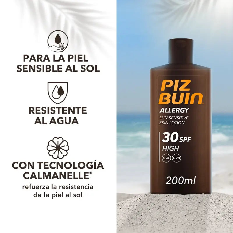 Piz Buin Allergy Body Sunscreen SPF 30 Sensitive Skin, Körperlotion, UVA/UVB-Schutz, 200ml