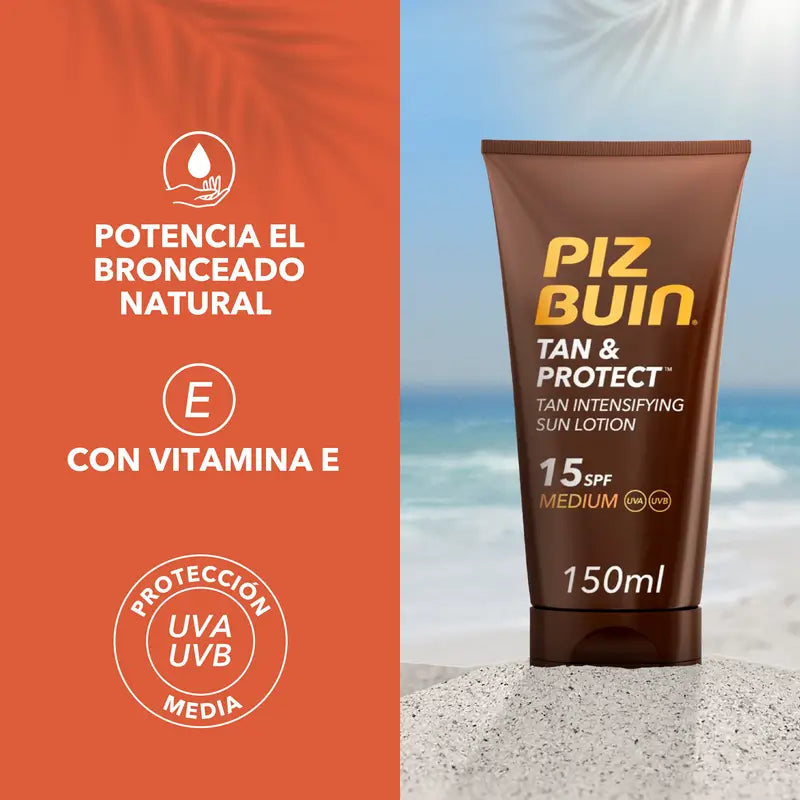 Piz Buin Tan & Protect Tan Intensivierende Sonnencreme SPF15, 150 ml
