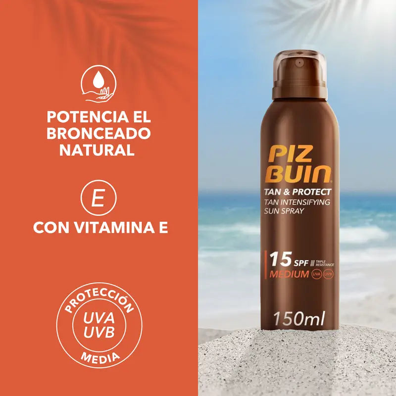 Piz Buin Tan & Protect Tan Intensivierendes Sonnenspray Öl SPF15, 150 ml