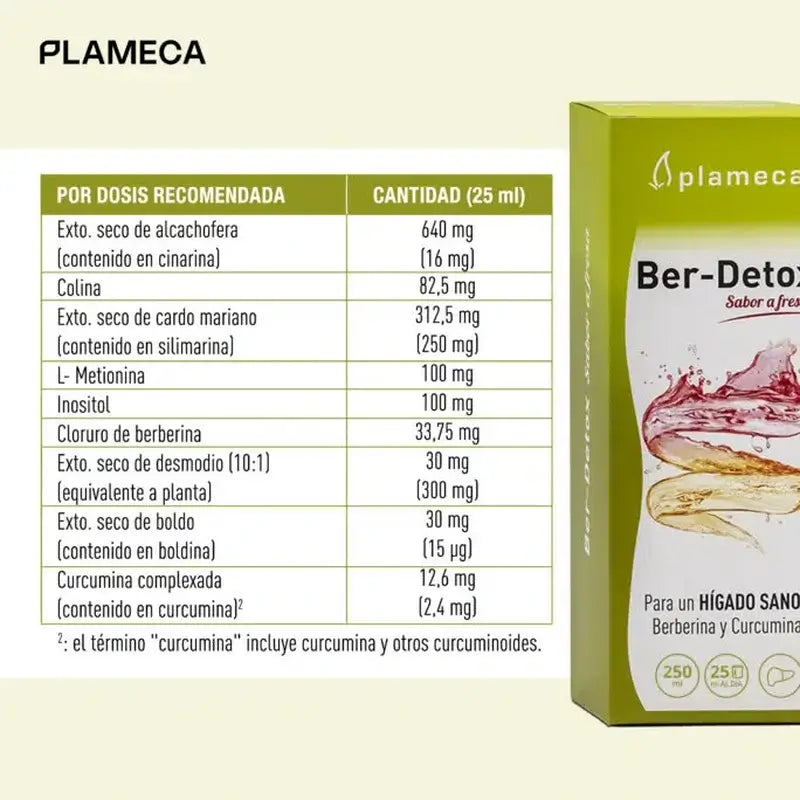 Plameca Ber-Detox Erdbeer-Geschmack, 250 Ml