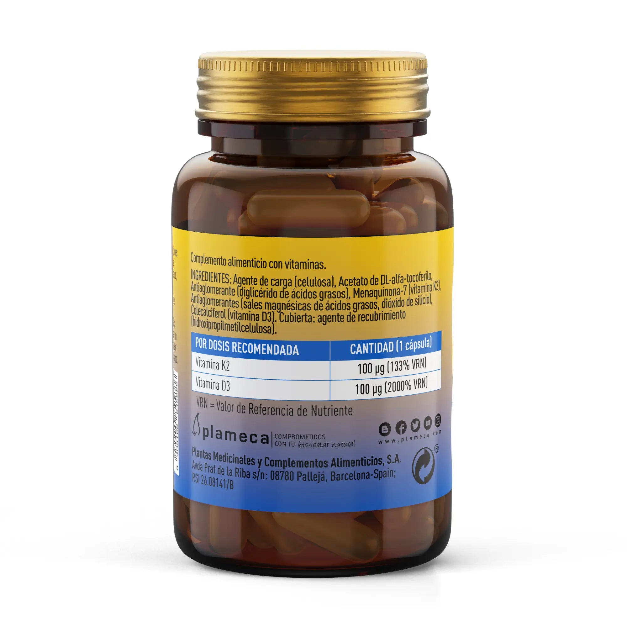 Plameca Vitamin D3 + K2, 60 Kapseln