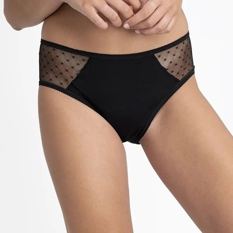 Platanomelon Kiwitas Classic Plumeti Menstruationshöschen Schwarz / L