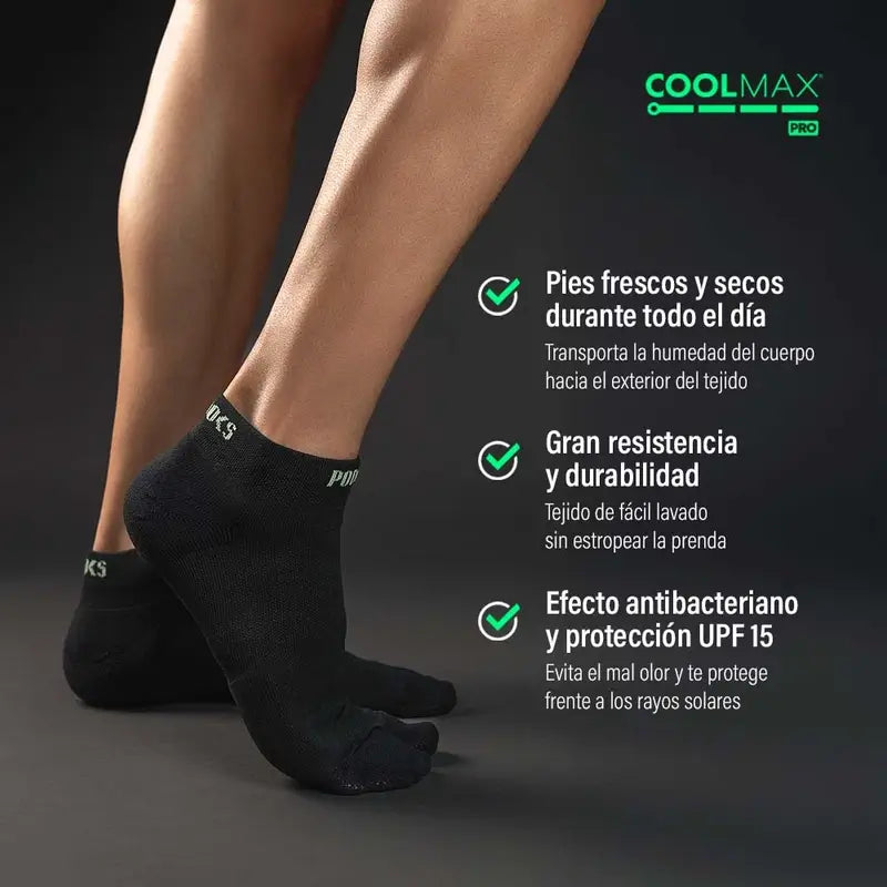 Podoks Running Socken Ankle H2 Schwarz