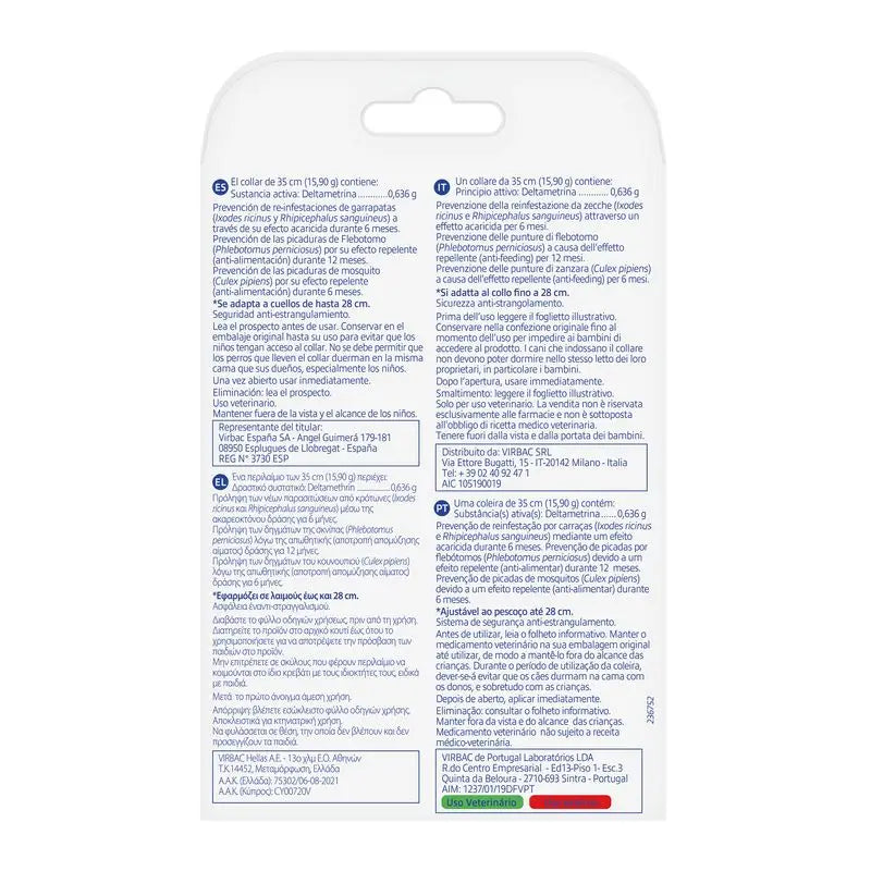 Virbac Prevendog Anti-Parasiten Halsband 35 Cm, 1 Einheit