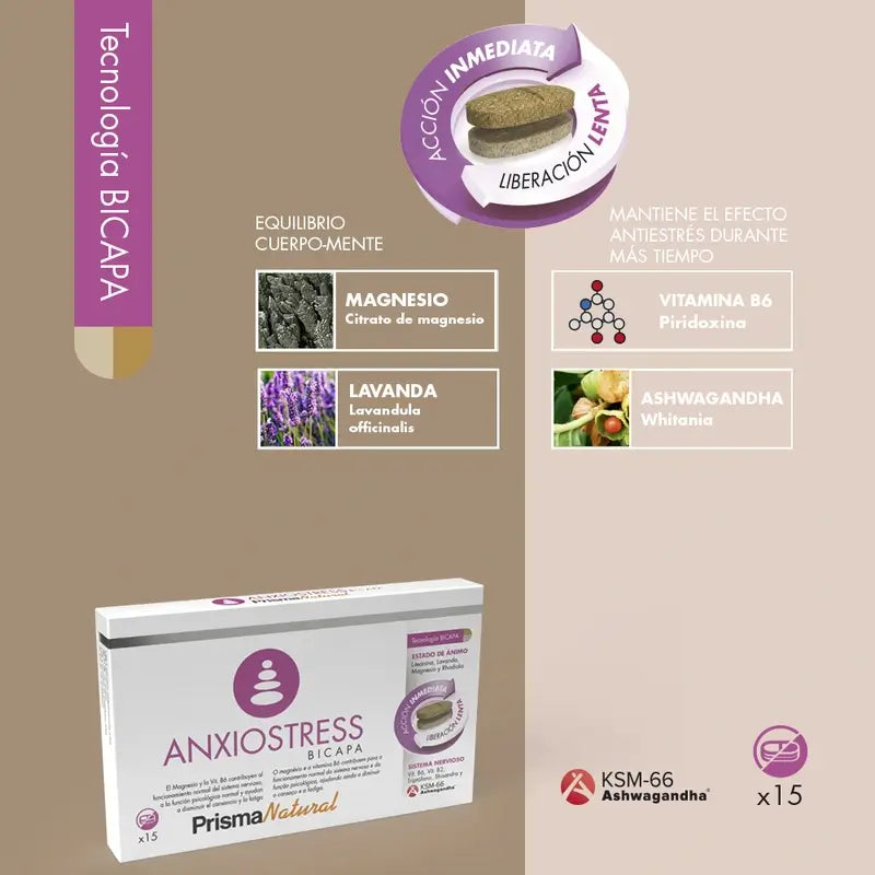 Prisma Natural Anxio-Stress Bicapa, 15 Tabletten