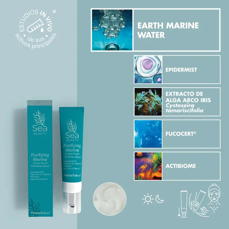 Prisma Natural Sea Beauty Reinigende marine Gesichtsemulsion für Mischhaut, 50 ml