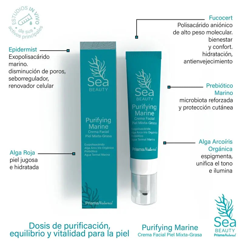Prisma Natural Sea Beauty Reinigende marine Gesichtsemulsion für Mischhaut, 50 ml
