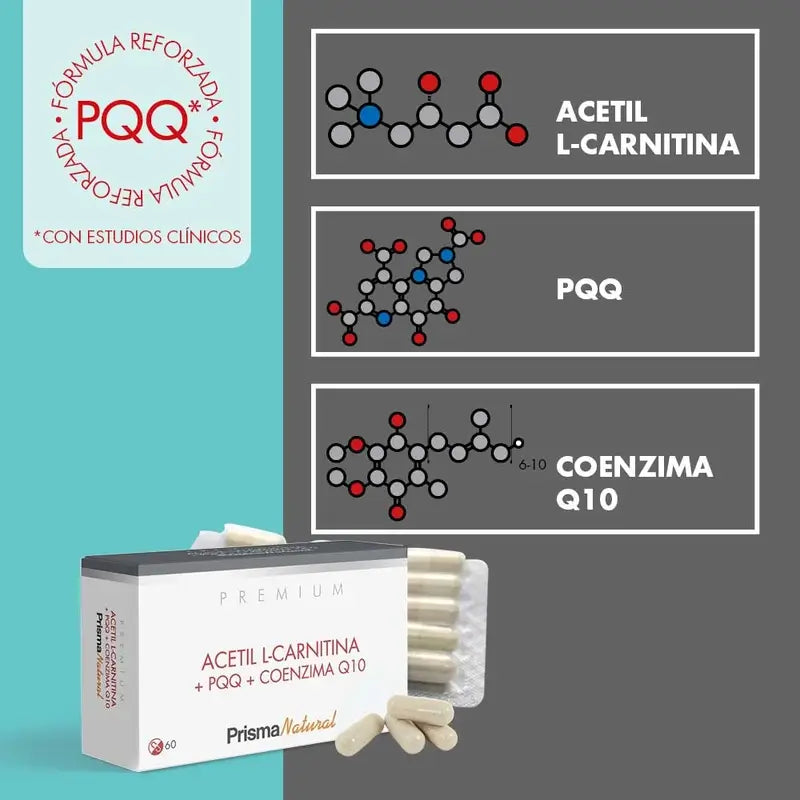 Prisma Premium Acetyl L-Carnitin+Pqq+Coenzym Q10, 60 Kapseln