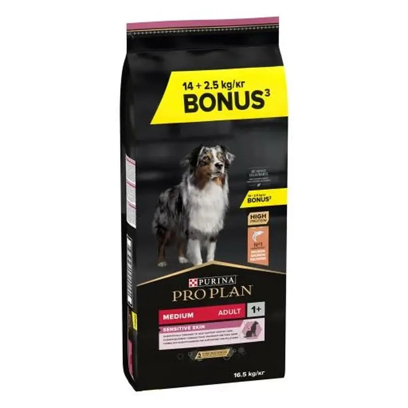 Pro Plan Canine Adult Medium Sensitive Skin Lachs, 14+2,5Kg