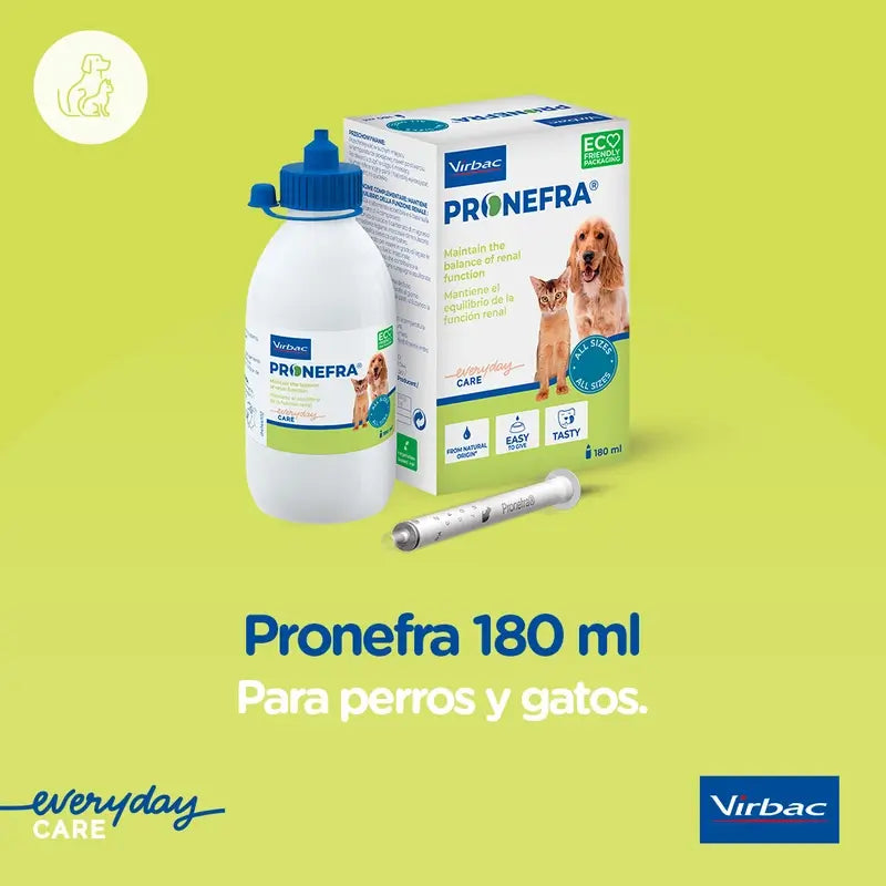 Virbac Pronefra Nierenergänzungsmittel für Hunde und Katzen, 180 ml