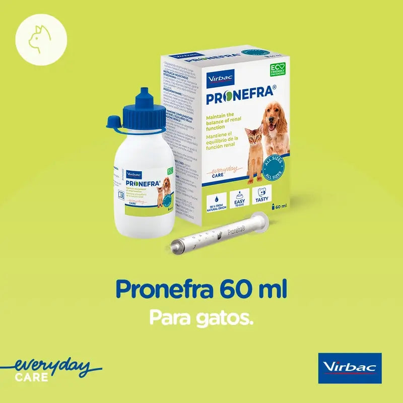 Virbac Pronefa 60 ml, Nierenergänzungsmittel für Hunde und Katzen