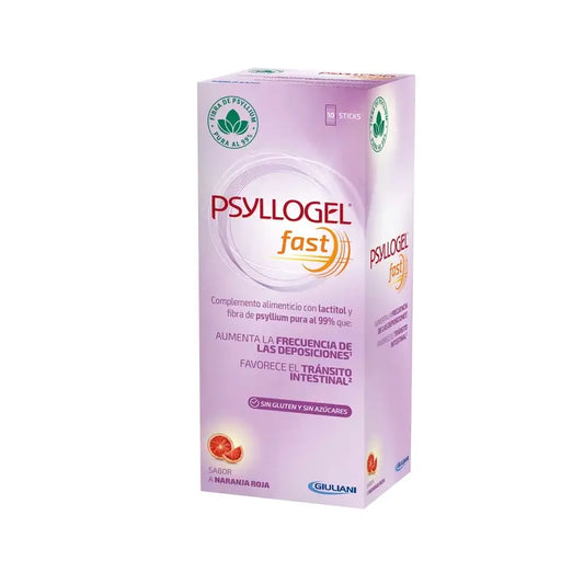 Psyllogel Fast 14,7 G Rot-Orange-Geschmack, 10 Sticks