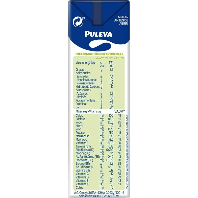 Puleva Peques 3 Wachstum Getreide und Früchte 3X200 ml 10 Einheiten
