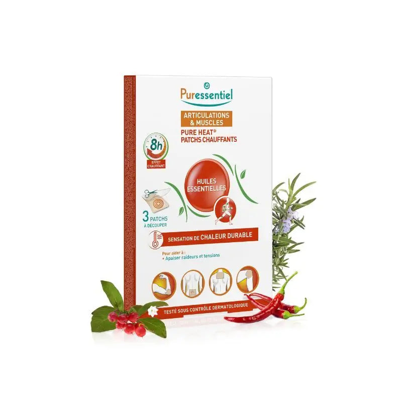 Puressentiel Pure Heat Joint & Muscle Warming Patches, 3 ausgeschnittene Pflaster