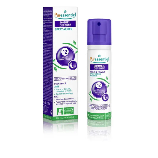 Puressentiel Sleep & Relax Air Spray mit 12 ätherischen Ölen, 75 ml