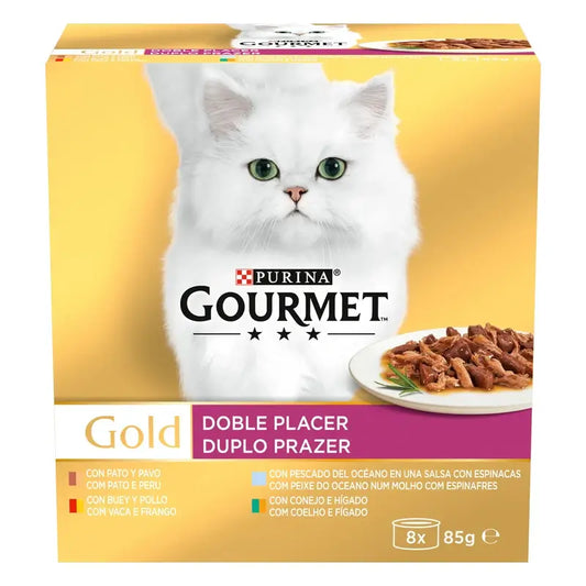 Purina Gourmet Gold Double Pleasure Assortment Box 8X85Gr, Nassfutter für Katzen