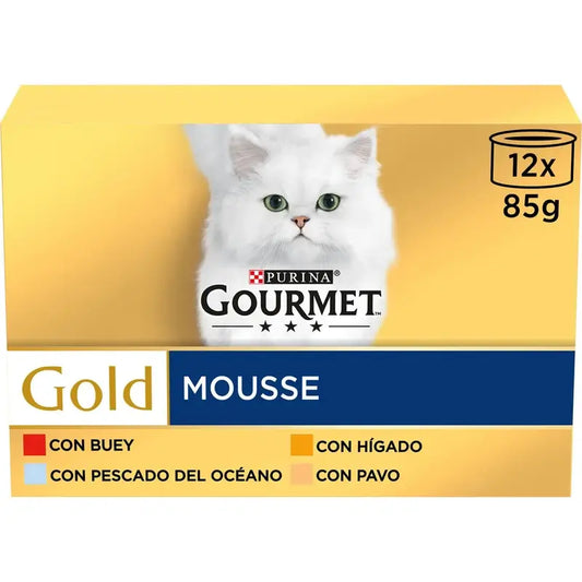 Purina Gourmet Gold Mousse Assortment Box 12X85Gr, Nassfutter für Katzen