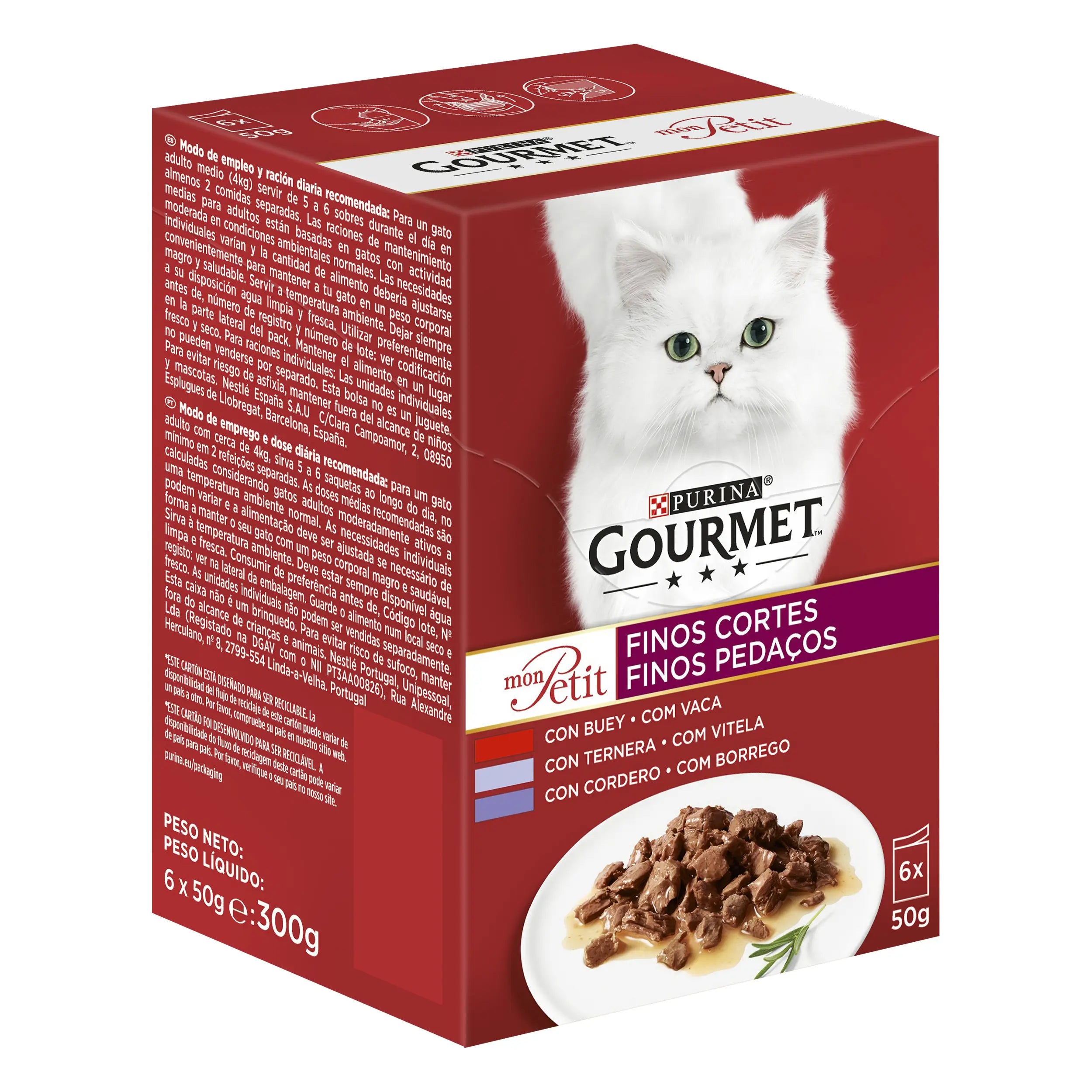Purina Gourmet Mon Petit Meat Box 6X50Gr, wet cat food