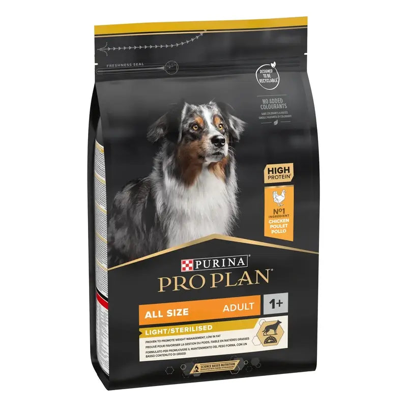 Purina Pro Plan Canine Adult Sterilised Light 3kg, Hundefutter für Hunde
