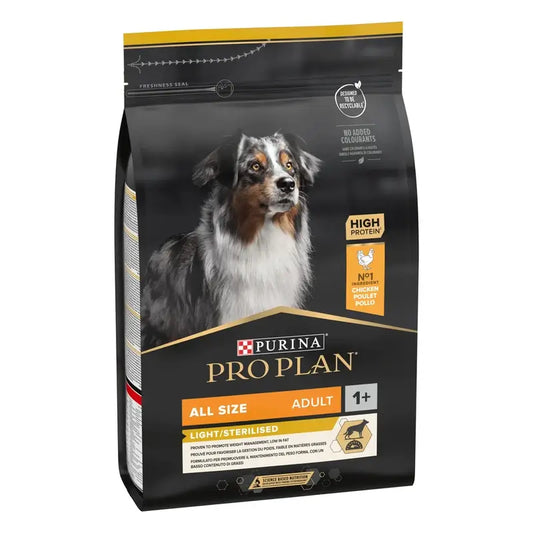 Purina Pro Plan Canine Adult Sterilised Light 3kg, Hundefutter für Hunde