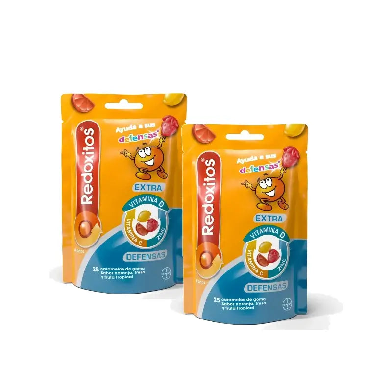 Redoxon Redoxitos Extra Abwehrkräfte +4 Jahre, Packung mit 2 x 25 Gummibonbons