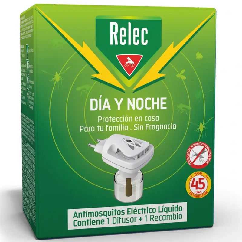 Relec Day & Night Elektrischer Mückendiffusor und Mückenschutzflüssigkeit, 35 ml