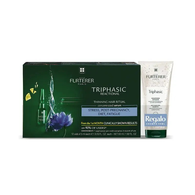 Rene Furterer Pack Triphasic Reaccional + Shampoo, 50 ml