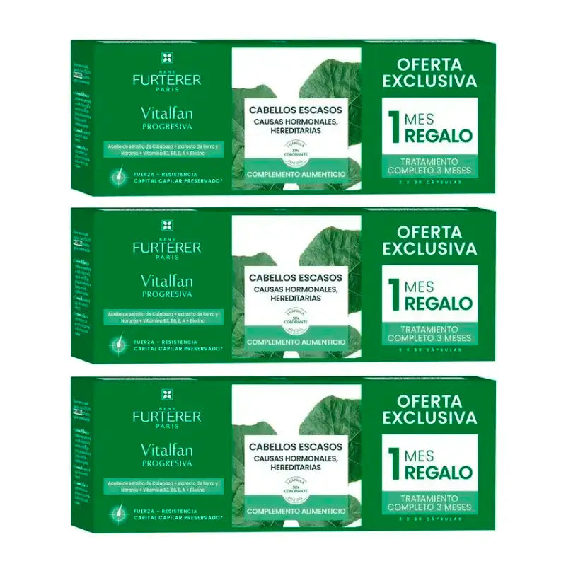 Rene Furterer Vitalfan Anti Haarausfall Progressiv , Packung 3 x 30 Kapseln