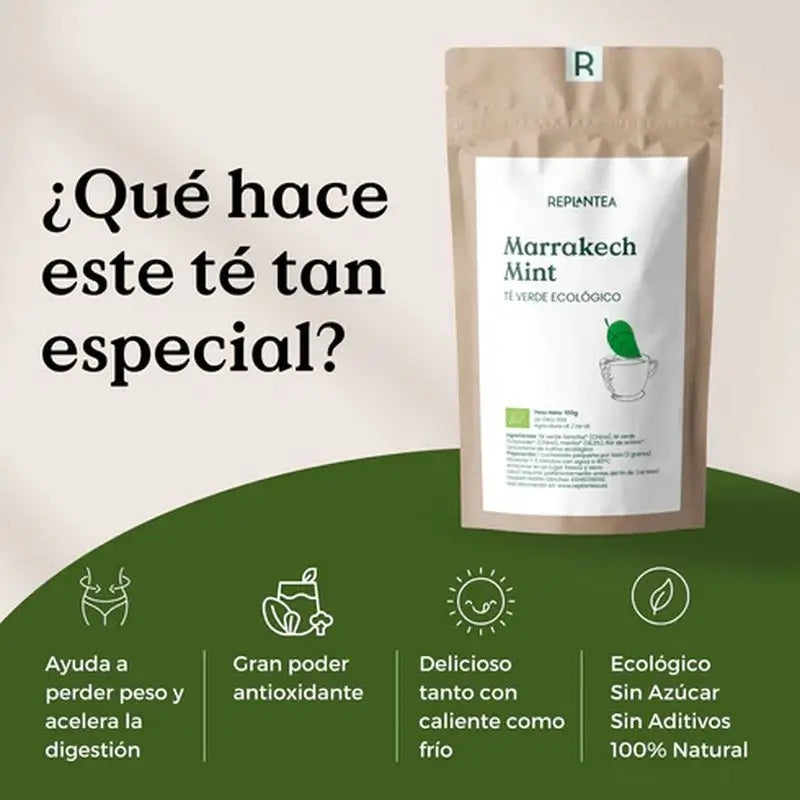 Replantea Grüner Tee Marrakech Minze Bio, 90g
