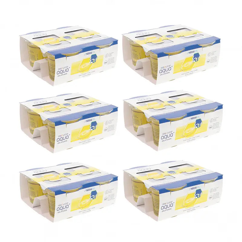 Resource Geliertes Wasser mit Zitronengeschmack Pack 6, 24 Stück.