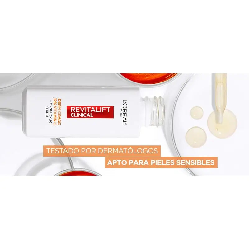 L'Oréal Paris Revitalift Clinical Serum [Falten-Ton-Poren] mit 12% reinem Vitamin C + Vitamin E + Salicylsäure.