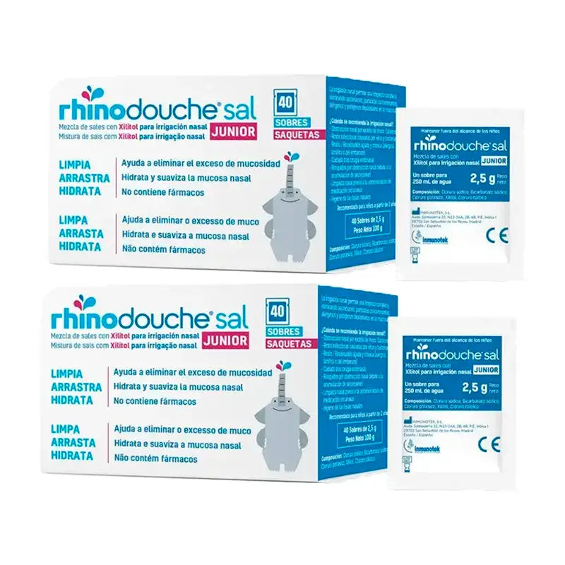 Rhinodouche Junior Salz, Packung mit 2 x 40 Beuteln