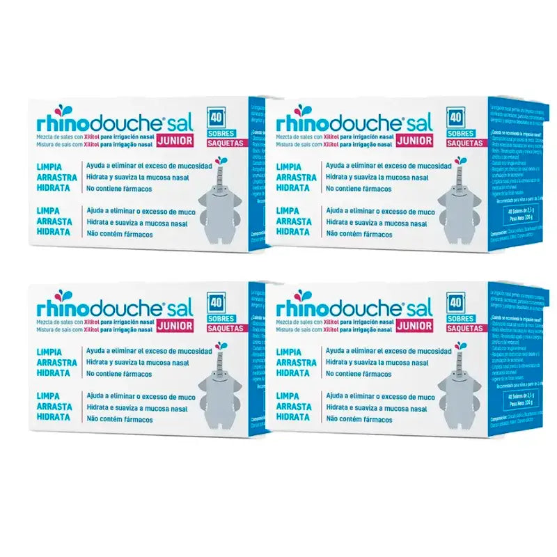 Rhinodouche Junior Salz, Packung mit 4 x 40 Beuteln