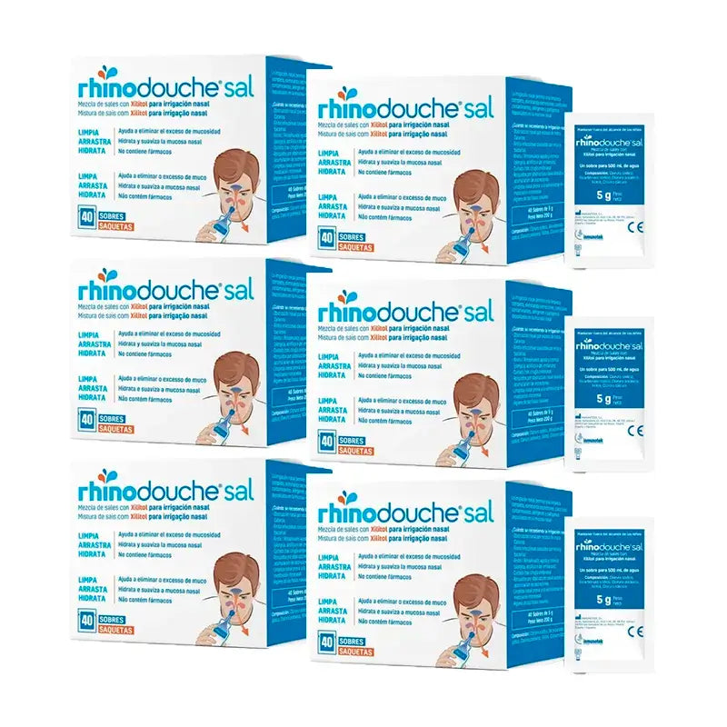 Rhinodouche Salz, Packung 6 x 40 Umschläge