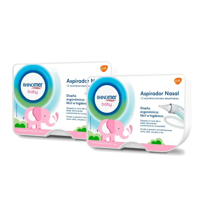 Rhinomer Baby Nasensauger + 2 Ersatzspitzen, 2er-Pack