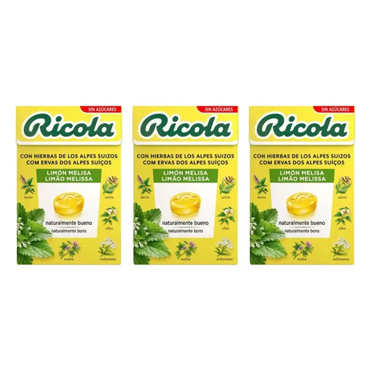 Ricola Zuckerfreie Bonbons Zitrone Packung 3 x 50 g