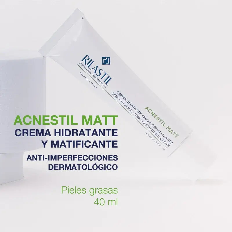 Rilastil Acnestil Matt Feuchtigkeitsspendende und mattierende Creme Fettige Haut 40 ml