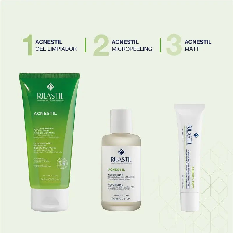 Rilastil Acnestil Matt Feuchtigkeitsspendende und mattierende Creme Fettige Haut 40 ml