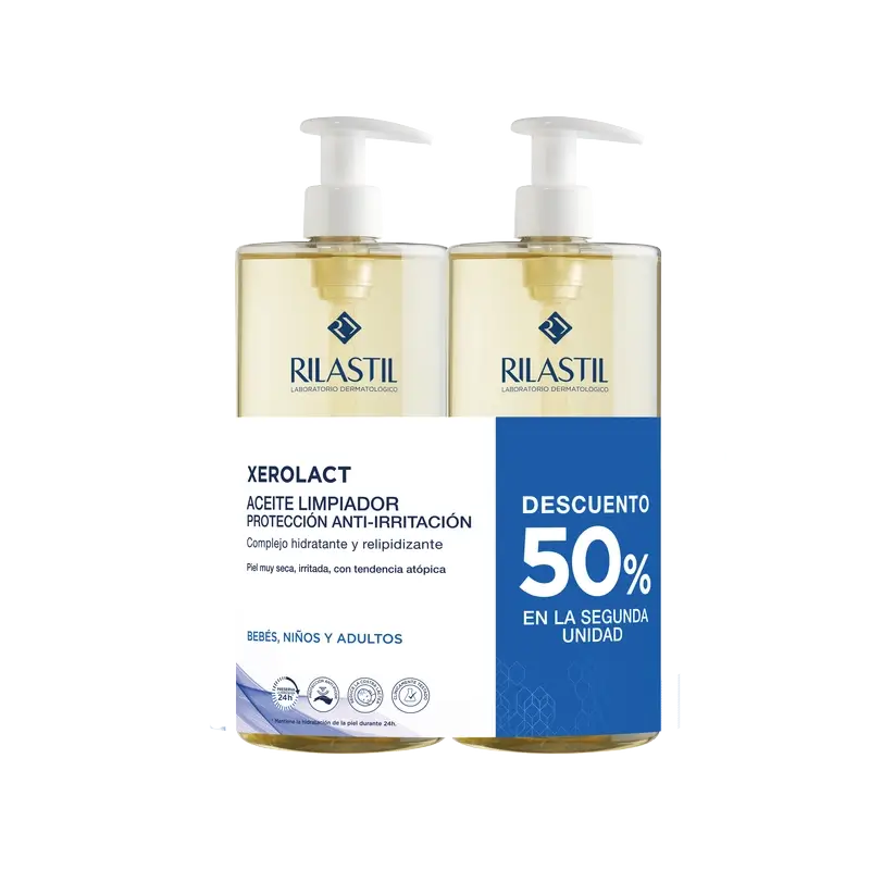 Rilastil Duplo Xerolact Öl 2A 50% Rabatt 1L, 1000ml + 1000ml
