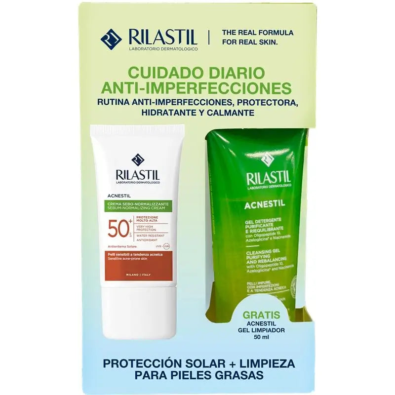 Rilastil Packung Acnestil SPF50+ 50 ml + Acnestil Gel 50 ml