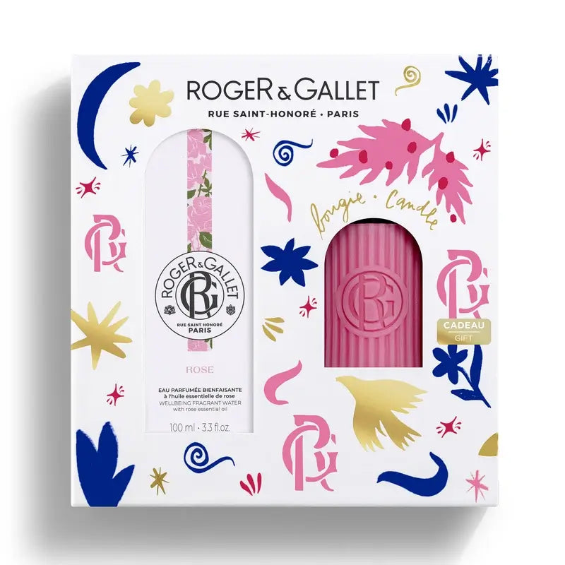Roger & Gallet Rose Wellness Duftwasser 100Ml + Duftkerze, 2 Stück