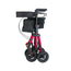Kompakter Rollator aus Aluminium, rot