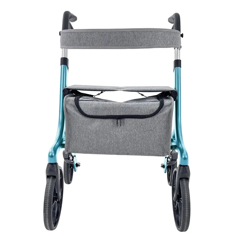 Zusammenklappbarer Rollator aus Aluminium mit Bremsen, neues Modell (blau)