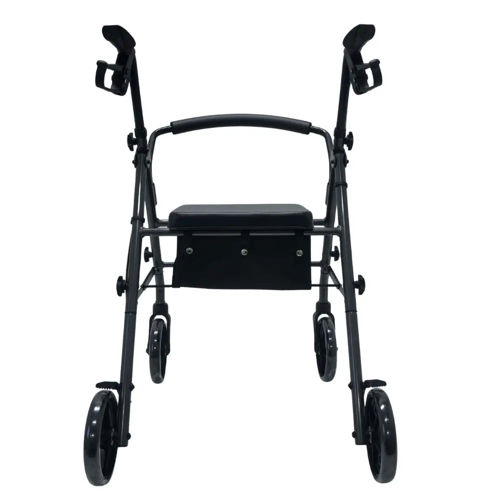 Zusammenklappbarer Rollator aus Aluminium mit Bremsen (grau)